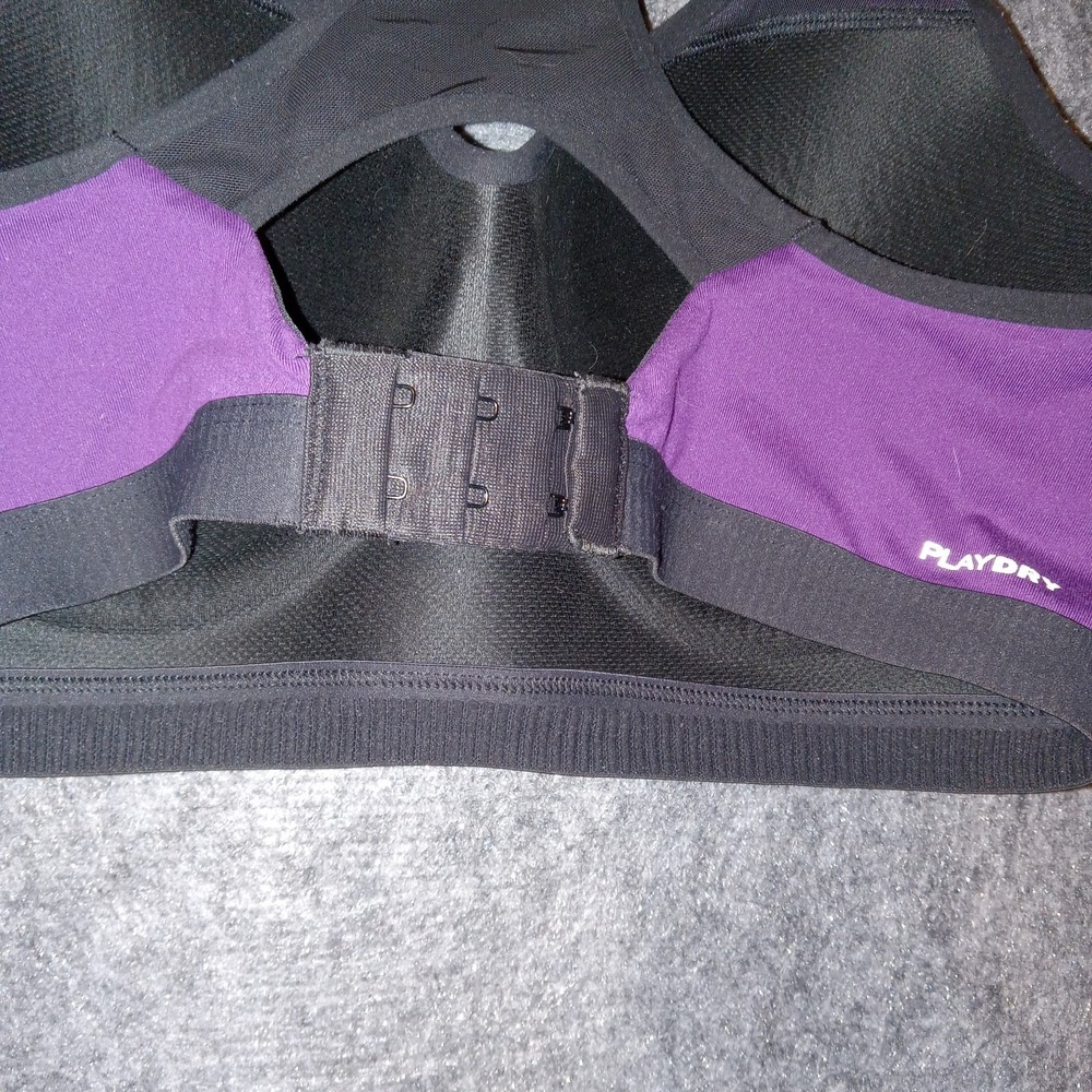 Reebok Sports Bra Womens Size M Purple PlayDry High Impact Racerback Mesh - Picture 8 of 9